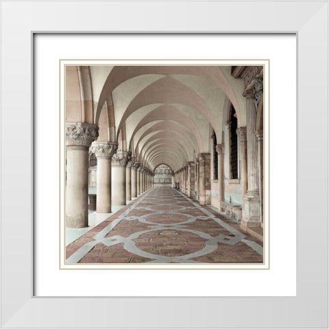 Dodges Portico - 1 White Modern Wood Framed Art Print with Double Matting by Blaustein, Alan