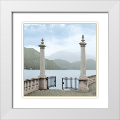 Harbor Garden Gates - 2 White Modern Wood Framed Art Print with Double Matting by Blaustein, Alan