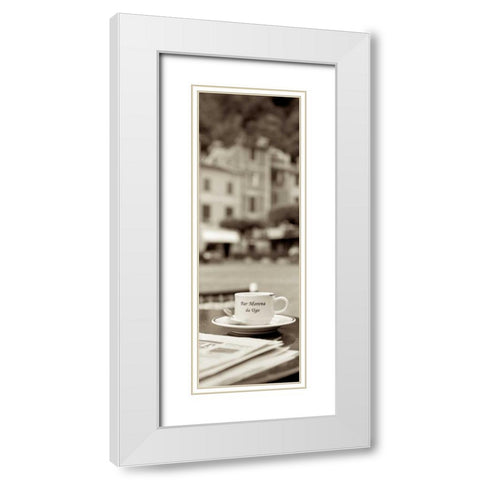 Portofino Caffe - 2 White Modern Wood Framed Art Print with Double Matting by Blaustein, Alan