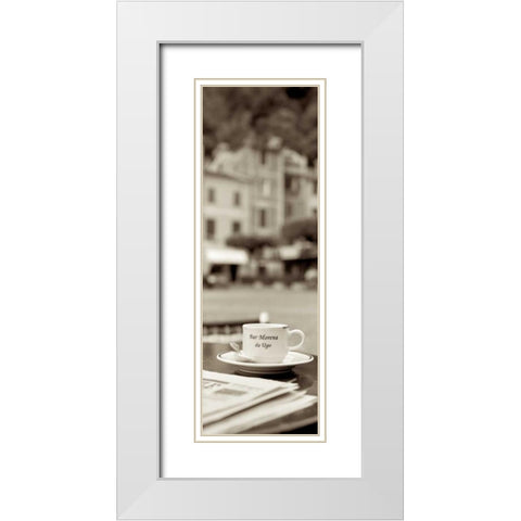 Portofino Caffe - 2 White Modern Wood Framed Art Print with Double Matting by Blaustein, Alan