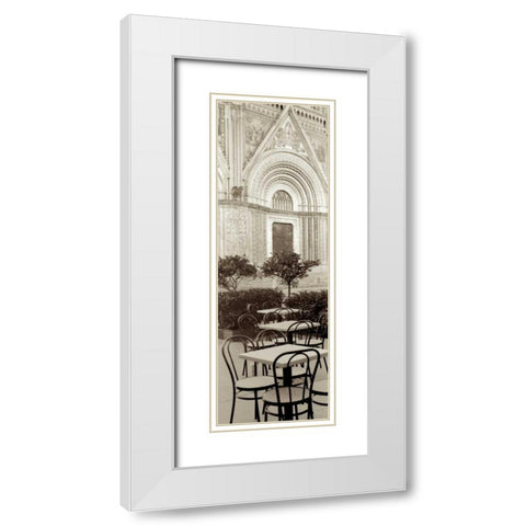 Orvieto Caffe - 1 White Modern Wood Framed Art Print with Double Matting by Blaustein, Alan