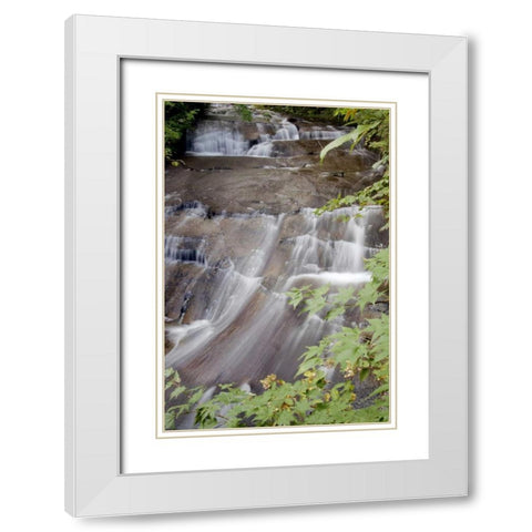 Hokkaido Waterfall - 5 White Modern Wood Framed Art Print with Double Matting by Blaustein, Alan