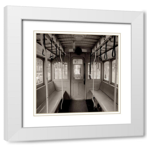 Cable Car Interior - 2 White Modern Wood Framed Art Print with Double Matting by Blaustein, Alan