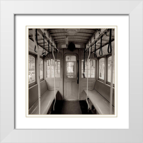 Cable Car Interior - 2 White Modern Wood Framed Art Print with Double Matting by Blaustein, Alan