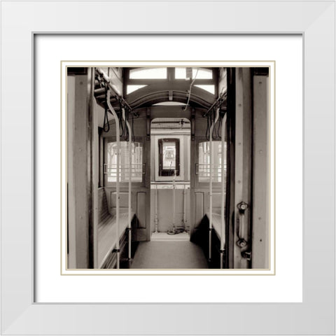 Cable Car Interior - 4 White Modern Wood Framed Art Print with Double Matting by Blaustein, Alan