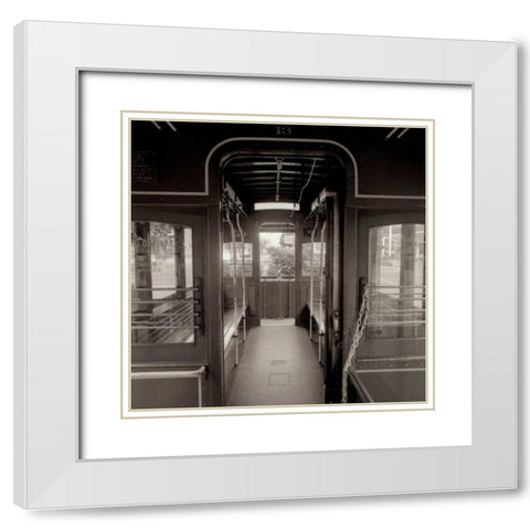 Cable Car Interior - 3 White Modern Wood Framed Art Print with Double Matting by Blaustein, Alan