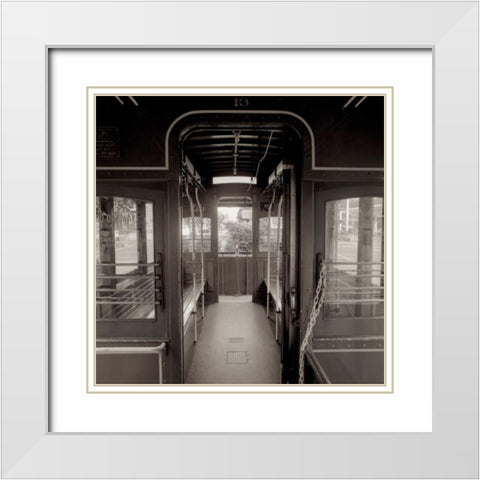 Cable Car Interior - 3 White Modern Wood Framed Art Print with Double Matting by Blaustein, Alan