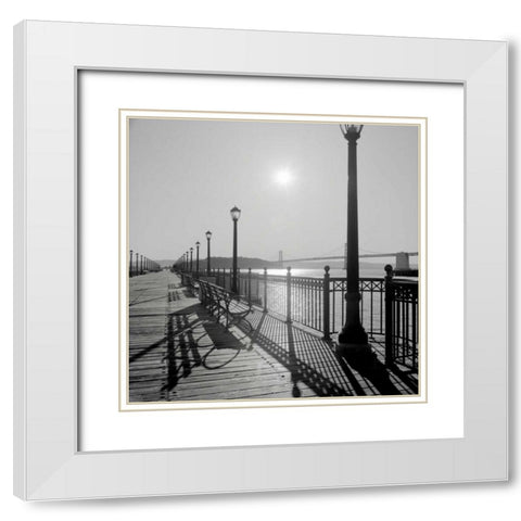 Broadway Pier - 20 White Modern Wood Framed Art Print with Double Matting by Blaustein, Alan