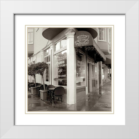 MarioÃ¢â‚¬â„¢s Cigar Store - 2 White Modern Wood Framed Art Print with Double Matting by Blaustein, Alan