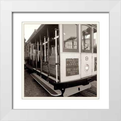 Cable Car - 4 White Modern Wood Framed Art Print with Double Matting by Blaustein, Alan