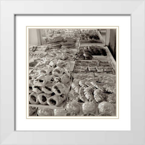 MaraÃ¢â‚¬â„¢s Caffe - 3 White Modern Wood Framed Art Print with Double Matting by Blaustein, Alan