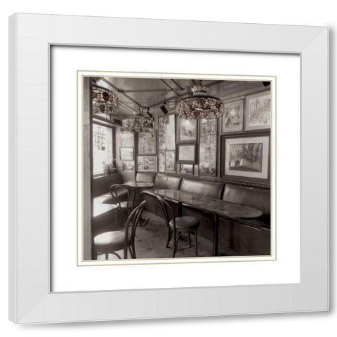 VesuvioÃ¢â‚¬â„¢s Caffe - 1 White Modern Wood Framed Art Print with Double Matting by Blaustein, Alan