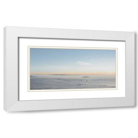 Bay Pano - 117 White Modern Wood Framed Art Print with Double Matting by Blaustein, Alan