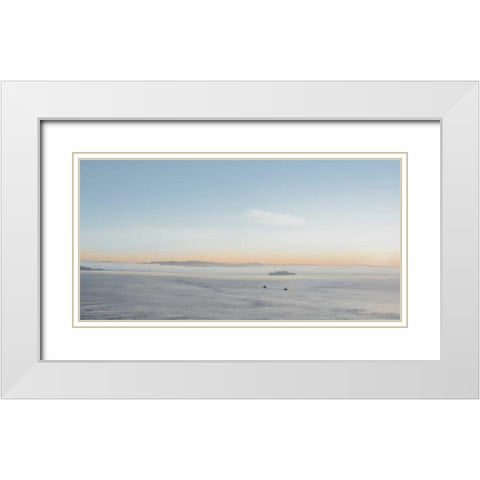 Bay Pano - 117 White Modern Wood Framed Art Print with Double Matting by Blaustein, Alan