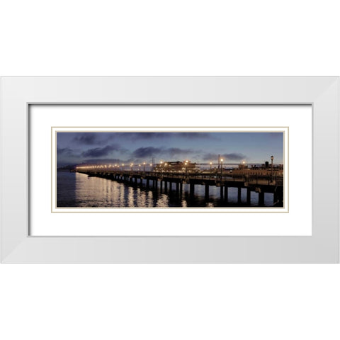 Broadway Pier Pano - 118 White Modern Wood Framed Art Print with Double Matting by Blaustein, Alan