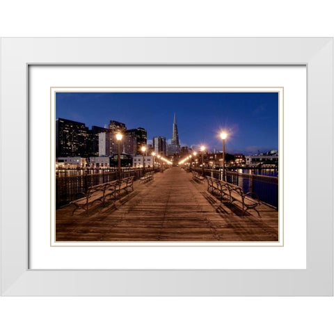 Broadway Pier - 21 White Modern Wood Framed Art Print with Double Matting by Blaustein, Alan