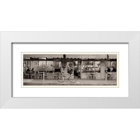 San Francisco Cafe Pano - 1 White Modern Wood Framed Art Print with Double Matting by Blaustein, Alan