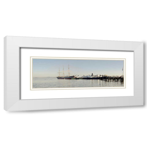 Bay Pano - 126 White Modern Wood Framed Art Print with Double Matting by Blaustein, Alan