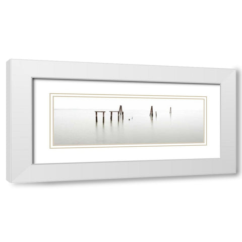 Antique Pier - 135 White Modern Wood Framed Art Print with Double Matting by Blaustein, Alan