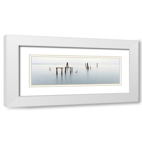Antique Pier - 134 White Modern Wood Framed Art Print with Double Matting by Blaustein, Alan