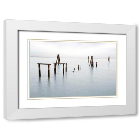 Antique Pier - 79 White Modern Wood Framed Art Print with Double Matting by Blaustein, Alan