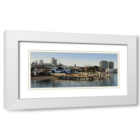 Aquatic Park Pano - 127 White Modern Wood Framed Art Print with Double Matting by Blaustein, Alan