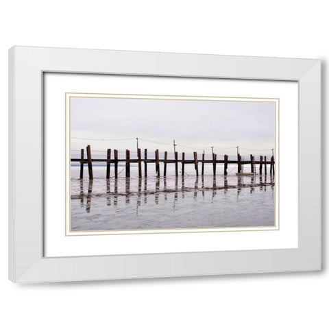 Antique Pier - 78 White Modern Wood Framed Art Print with Double Matting by Blaustein, Alan