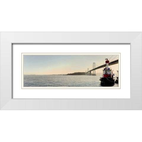 Bay Bridge Pano - 105 White Modern Wood Framed Art Print with Double Matting by Blaustein, Alan