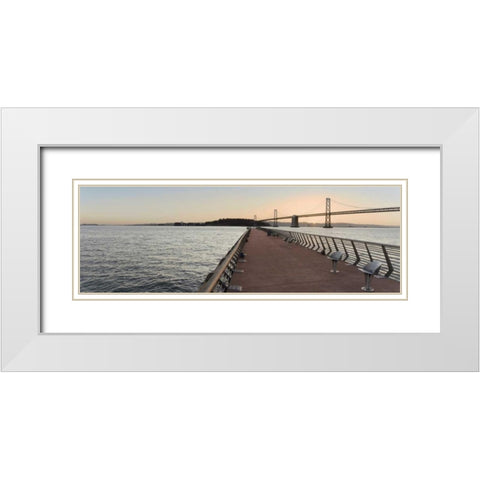 Bay Bridge Pano - 106 White Modern Wood Framed Art Print with Double Matting by Blaustein, Alan