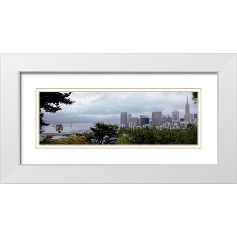 Bay Bridge Pano - 111 White Modern Wood Framed Art Print with Double Matting by Blaustein, Alan