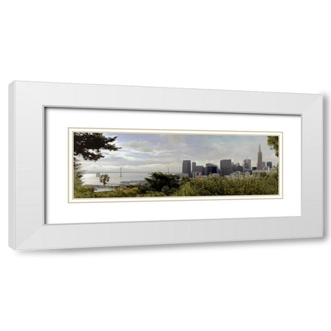 SF Skyline Pano - 109 White Modern Wood Framed Art Print with Double Matting by Blaustein, Alan