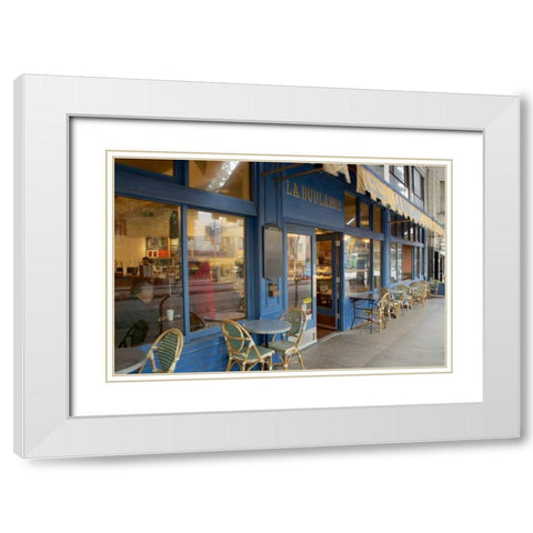 La Boulange - 138 White Modern Wood Framed Art Print with Double Matting by Blaustein, Alan