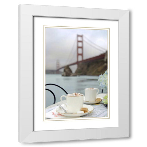 Dream Cafe Golden Gate Bridge - 6 White Modern Wood Framed Art Print with Double Matting by Blaustein, Alan