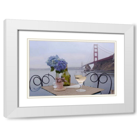 Dream Cafe Golden Gate Bridge - 3 White Modern Wood Framed Art Print with Double Matting by Blaustein, Alan