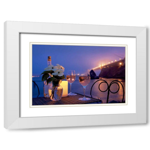 Dream Cafe Golden Gate Bridge - 7 White Modern Wood Framed Art Print with Double Matting by Blaustein, Alan
