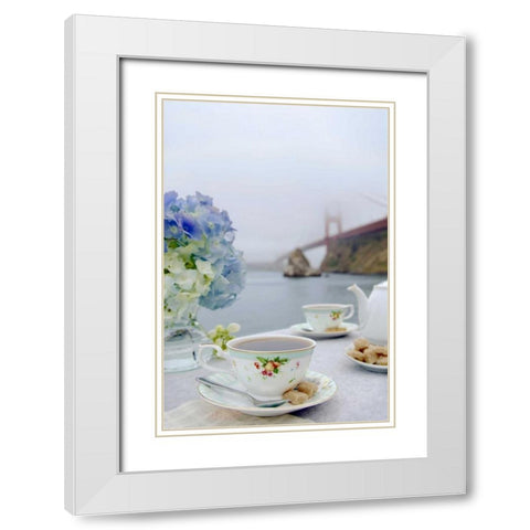 Dream Cafe Golden Gate Bridge - 12 White Modern Wood Framed Art Print with Double Matting by Blaustein, Alan