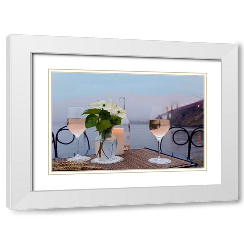 Dream Cafe Golden Gate Bridge - 10 White Modern Wood Framed Art Print with Double Matting by Blaustein, Alan