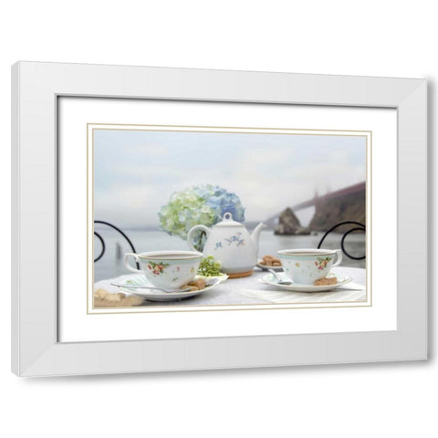 Dream Cafe Golden Gate Bridge - 11 White Modern Wood Framed Art Print with Double Matting by Blaustein, Alan