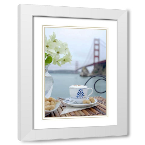 Dream Cafe Golden Gate Bridge - 17 White Modern Wood Framed Art Print with Double Matting by Blaustein, Alan