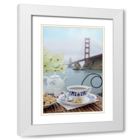 Dream Cafe Golden Gate Bridge - 16 White Modern Wood Framed Art Print with Double Matting by Blaustein, Alan
