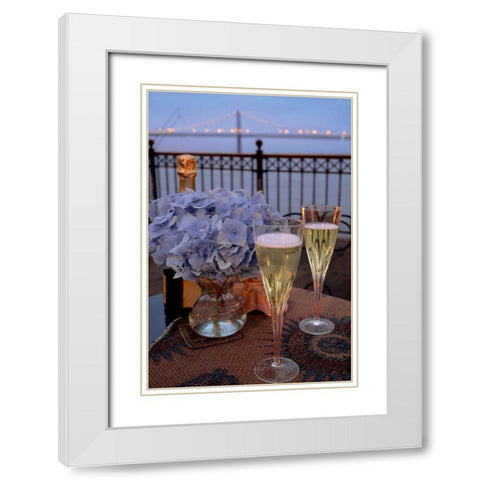 Dream Cafe Bay Bridge - 19 White Modern Wood Framed Art Print with Double Matting by Blaustein, Alan