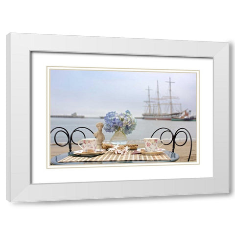 Dream Cafe Hyde St Pier - 33 White Modern Wood Framed Art Print with Double Matting by Blaustein, Alan