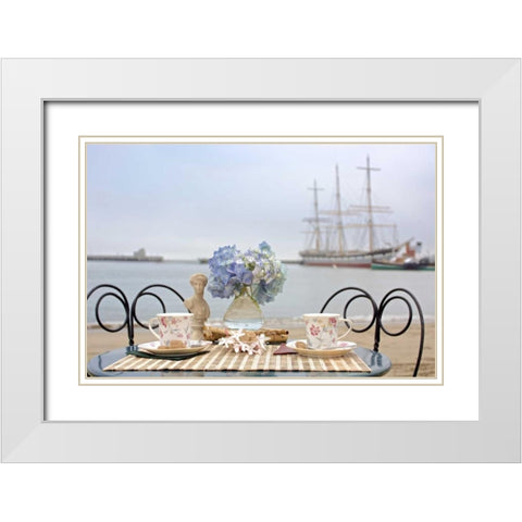 Dream Cafe Hyde St Pier - 33 White Modern Wood Framed Art Print with Double Matting by Blaustein, Alan