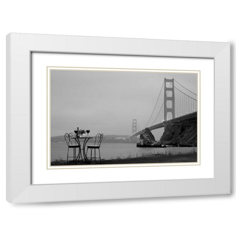 Dream Cafe Golden Gate Bridge - 36 White Modern Wood Framed Art Print with Double Matting by Blaustein, Alan