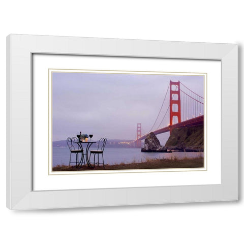 Dream Cafe Golden Gate Bridge - 35 White Modern Wood Framed Art Print with Double Matting by Blaustein, Alan