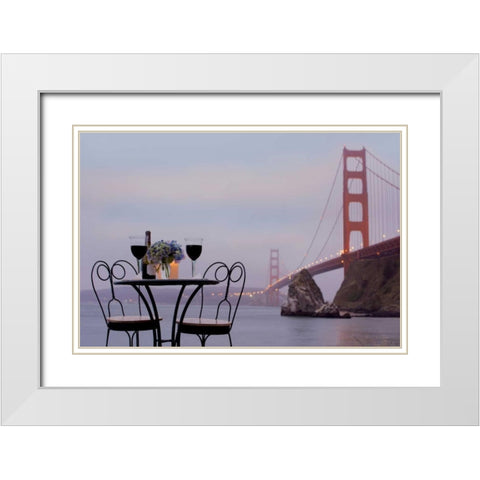 Dream Cafe Golden Gate Bridge - 37 White Modern Wood Framed Art Print with Double Matting by Blaustein, Alan