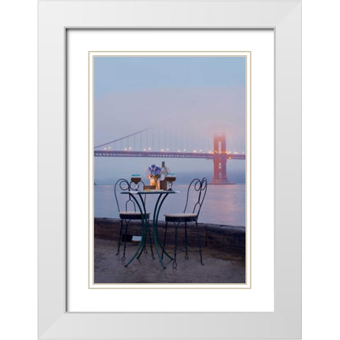Dream Cafe Golden Gate Bridge - 52 White Modern Wood Framed Art Print with Double Matting by Blaustein, Alan