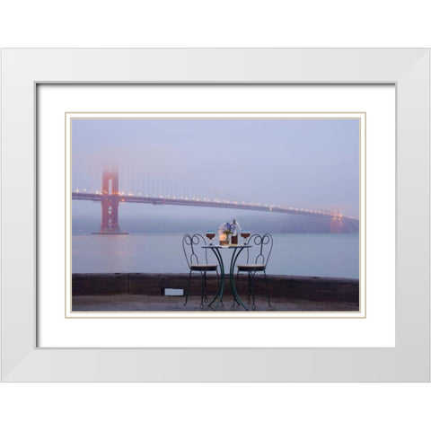 Dream Cafe Golden Gate Bridge - 53 White Modern Wood Framed Art Print with Double Matting by Blaustein, Alan