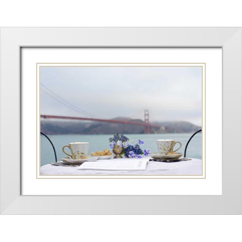 Dream Cafe Golden Gate Bridge - 54 White Modern Wood Framed Art Print with Double Matting by Blaustein, Alan