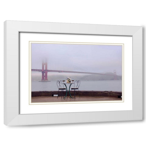 Dream Cafe Golden Gate Bridge - 58 White Modern Wood Framed Art Print with Double Matting by Blaustein, Alan